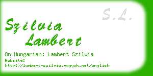 szilvia lambert business card